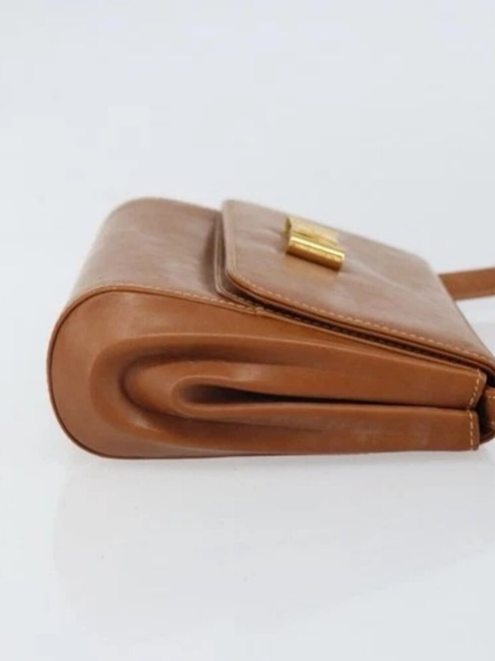 GUCCI Shoulder Bag Leather Brown Gold Auth bs32827 - Picture 3 of 16